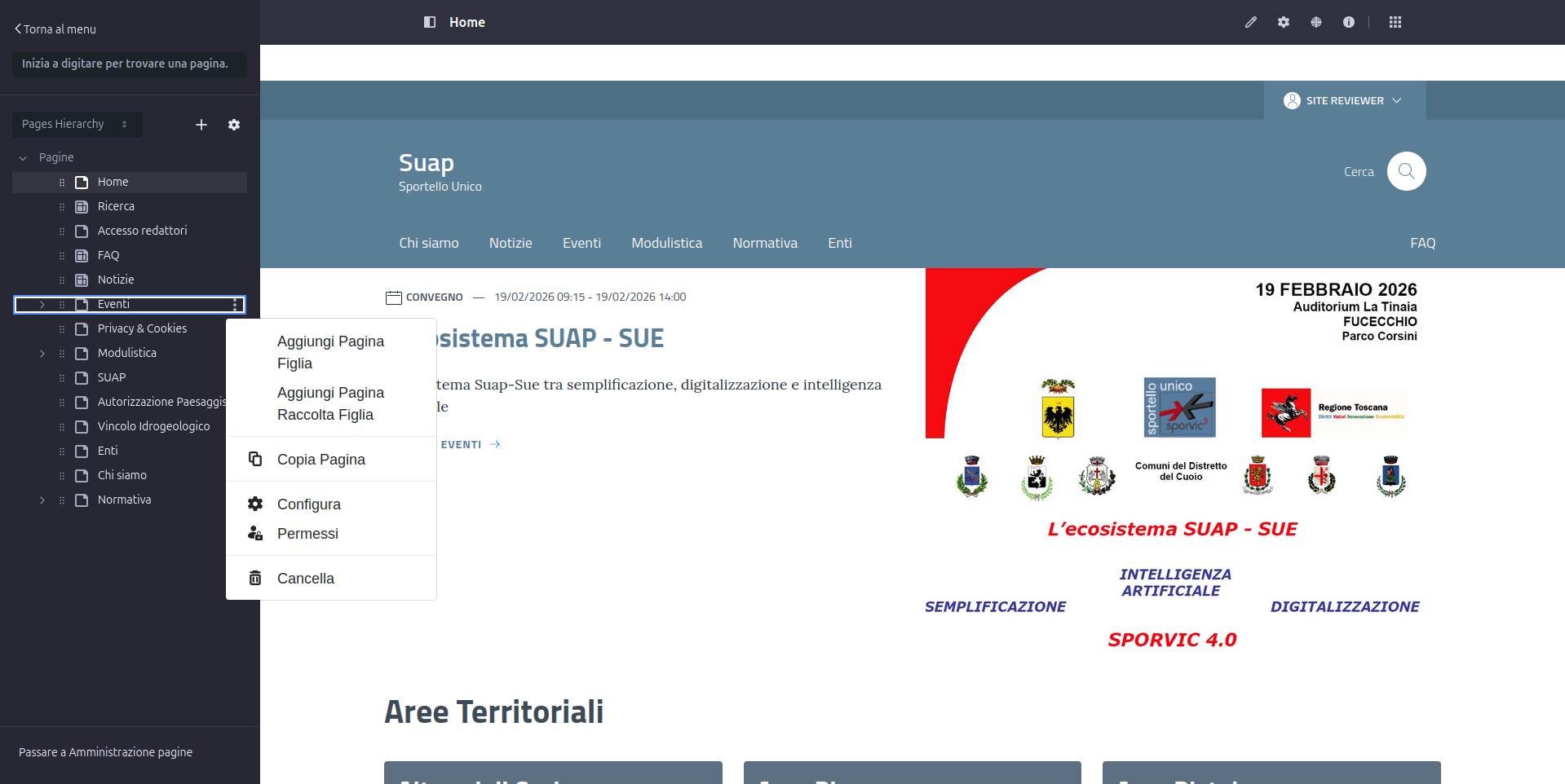 Creazione pagina figlia