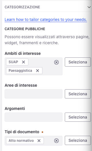 Classificazione contenuto