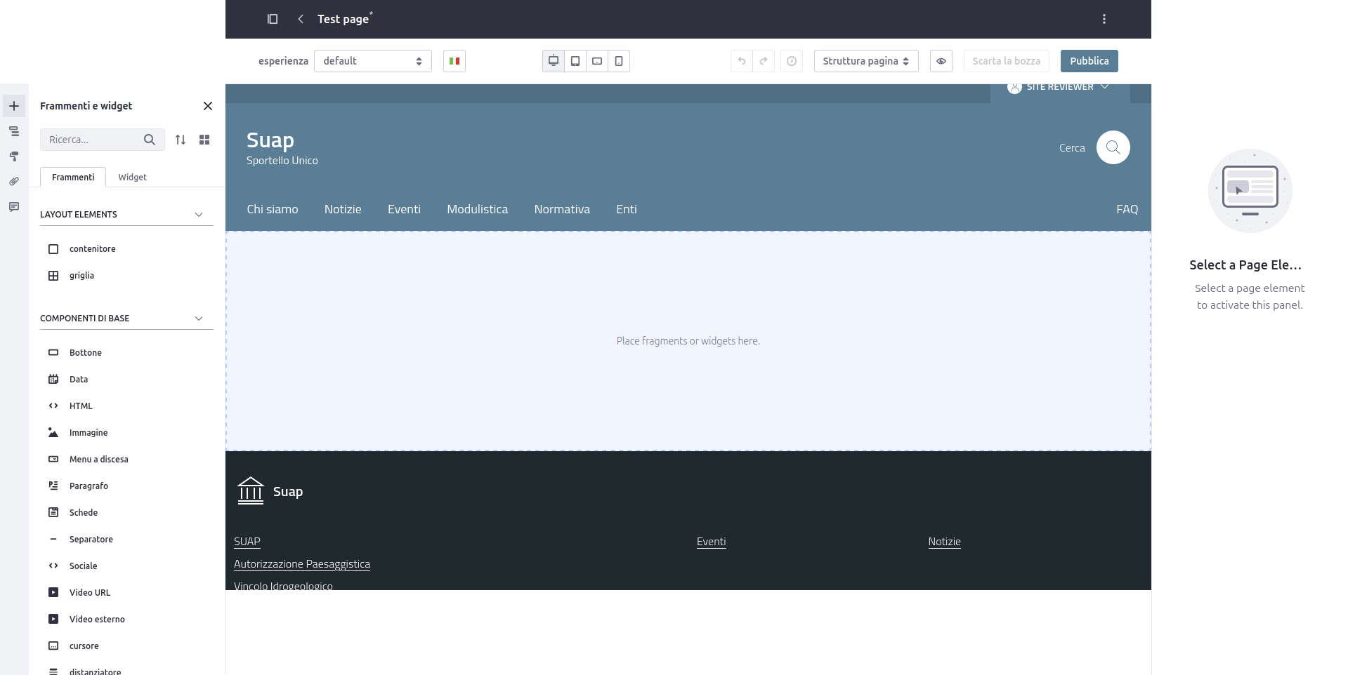 Creazione pagina base